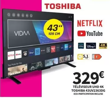 Toshiba - Téléviseur Uhd 4k 43uv2363dg