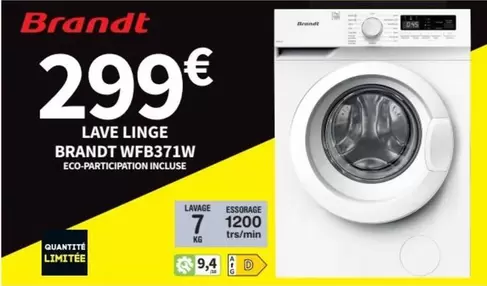 Brandt - Lave Linge Wfb371w