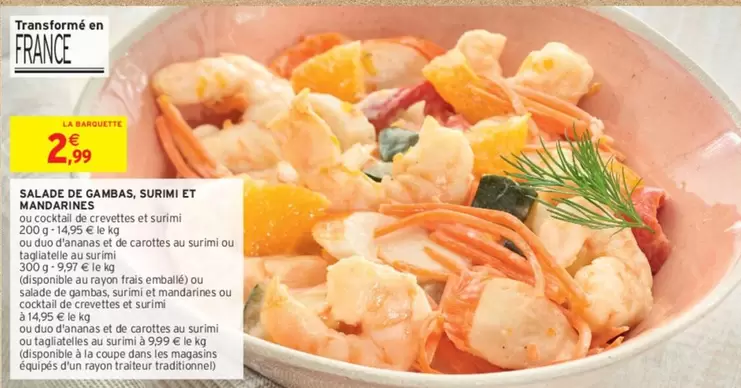 salade de gambas, surimi et manodrives