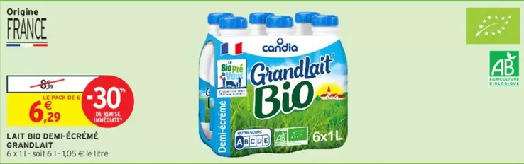 Carrefour - Lait De Demi-Écrémé Grandlait Bio