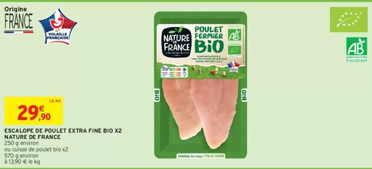 Le Nautore - Escalope De Poulet Extra Fine Bio X2