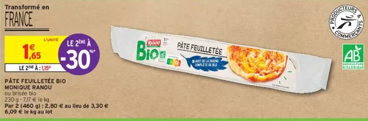 Monique Ranou - Pâte Feuilletée Bio en promotion