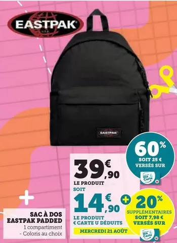 eastpak - sac à dos padded