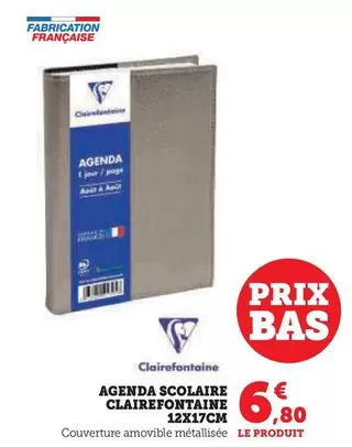 Agenda scolaire Clairefontaine 12x17cm - Pratique et élégant pour une organisation optimale