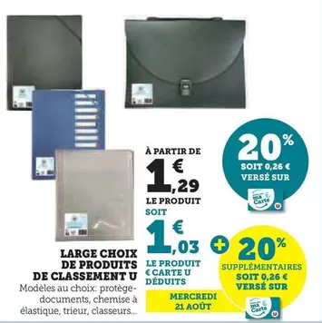 U - Large Choix De Produits De Classement