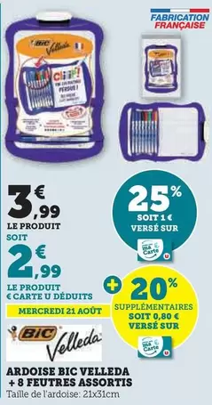 BIC - Ardoise Velleda + 8 Feutres Assortis