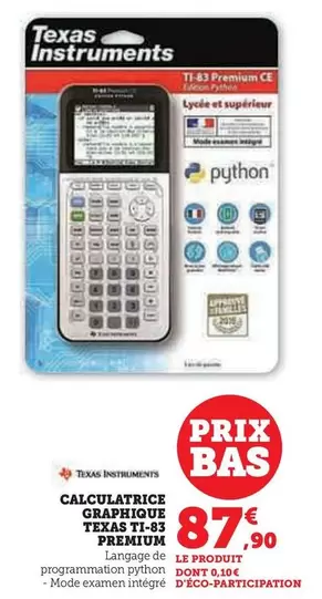 Texas Instruments - Calculatrice Graphique TI-83