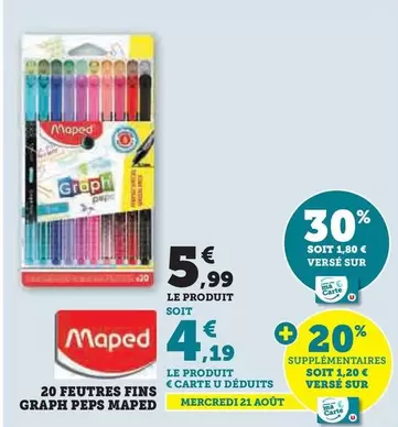 Maped - 20 Feutres Fins Graph Peps