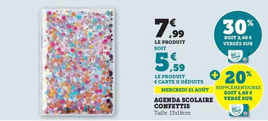 Agenda Scolaire Confettis