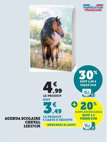 U - Agenda Scolaire Cheval 12X17Cm