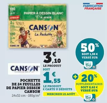 Canson - Pochette De 24 Feuilles De Papier Dessin