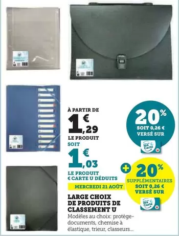 U - Large Choix De Produits De Classement