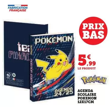 Pokemon - Agenda Scolaire  12x17cm