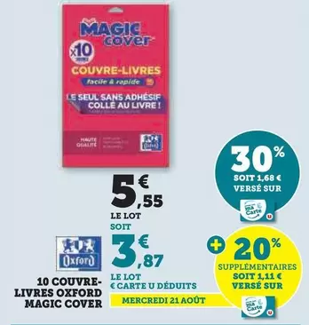 Oxford - 10 Couvre-Livres Magic Cover