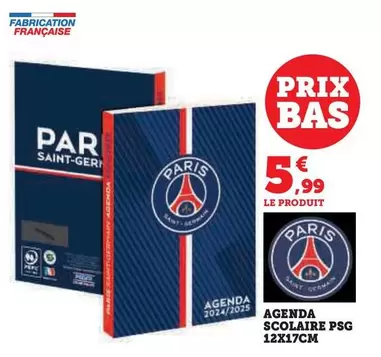 Agenda Scolaire Psg 12X17CM