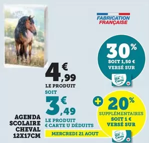 U - Agenda Scolaire Cheval 