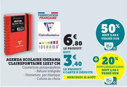 Clairefontaine - Agenda Scolaire Iderama 