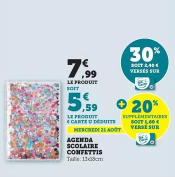 Agenda Scolaire Confettis