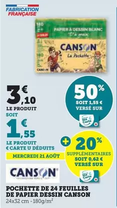 Canson - Pochette De 24 Feuilles De Papier Dessin