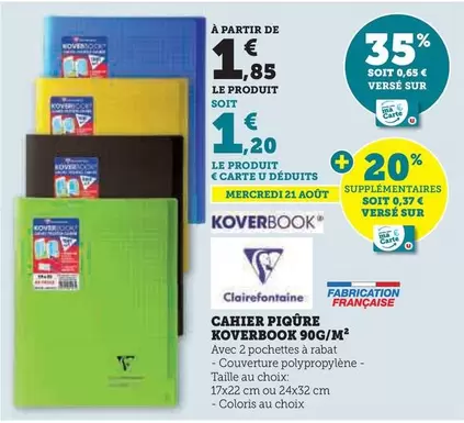 Clairefontaine - Cahier Piqure Koverbook 90g/M²