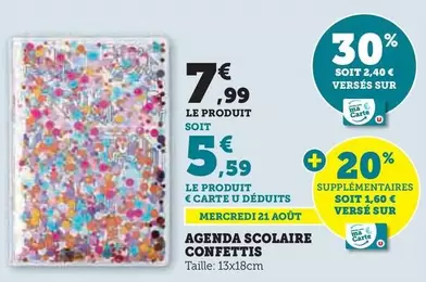 Agenda Scolaire Confettis