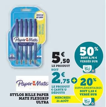 Paper Mate Flexgrip Ultra - Stylos Bille confortables avec promo exclusive