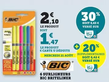 BIC - 6 Surligneurs Briteliner