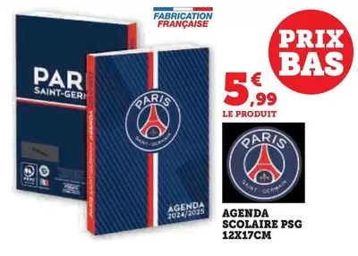 Agenda Scolaire Psg 12X17Cm