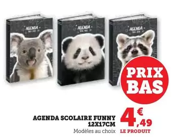 Agenda Scolaire Funny 12x17cm