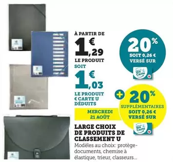 U - Large Choix De Produits De Classement