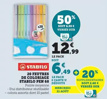 Stabilo - 20 Feutres De Coloriage Pen 68