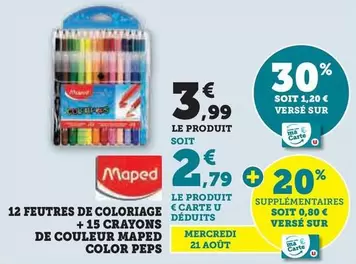 Maped - Set de 12 Feutres de Coloriage et 15 Crayons de Couleur Color Peps - Idéal pour la créativité des enfants