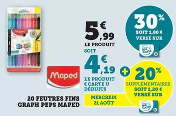 Maped - 20 Feutres Fins Graph Peps