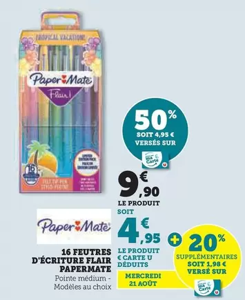 Paper Mate - 16 Feutres D'écriture Flair