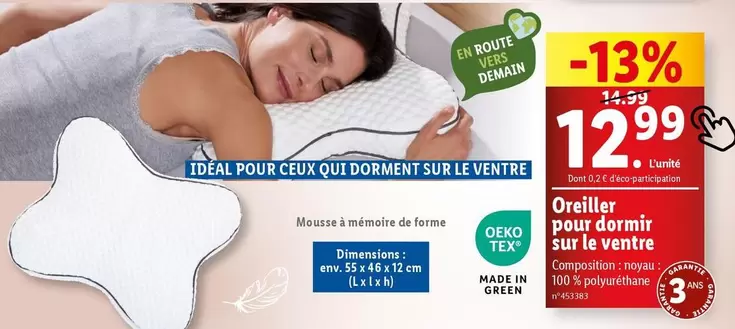 Oreiller Pour Dormir Sur Le Ventre