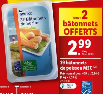 Nautica - 39 Bâtonnets De Poisson Msc