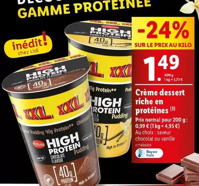 Milbona - Crème Dessert Riche En Protéines