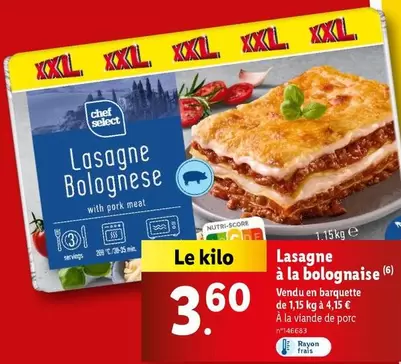 Chef Select - Lasagne A La Bolognaise