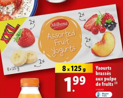 Milbona - Yaourts Brassés Aux Pulpe De Fruits