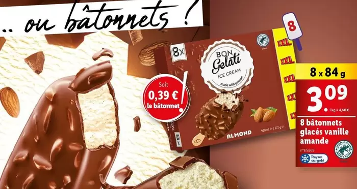 Bon Gelati - Bâtomants Glacés Vanille Amande