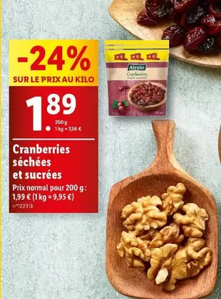 Alesto - Cranberries Sechees Et Sucrées