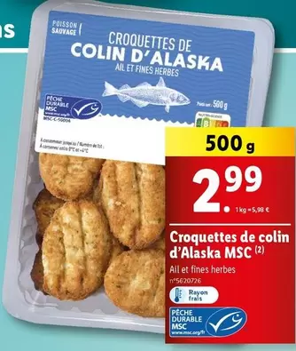 Croquettes De Colin D'Alaska MSC