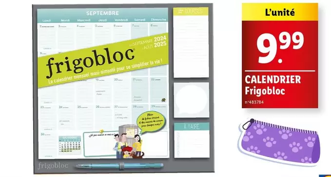 frigobloc - calendrier 