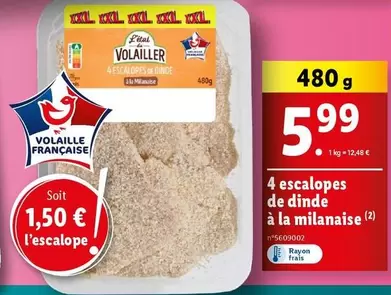 L'Étal Du Volailler - 4 Escalopes De Dinde À La Milanaise