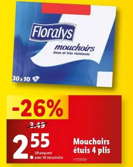 floralys - mouchoirs etuis 4 plis