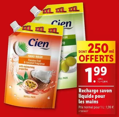 cien - recharge savon liquide pour les mains