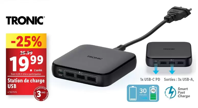 tronic - station de charge usb