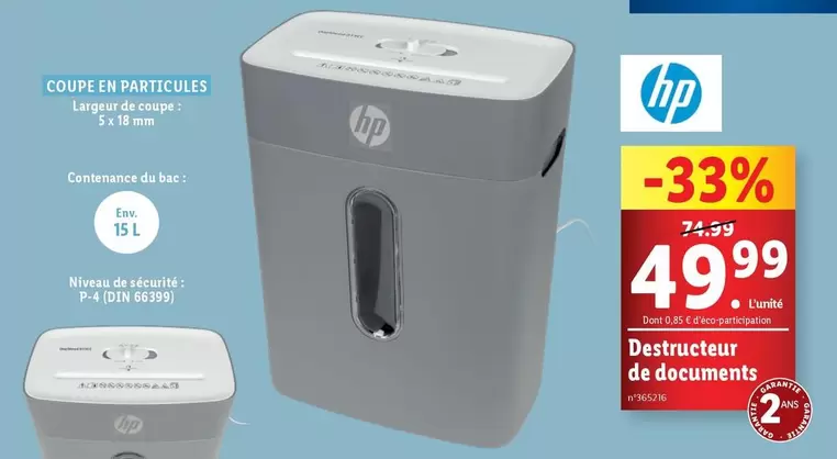 HP - Destructeur De Documents