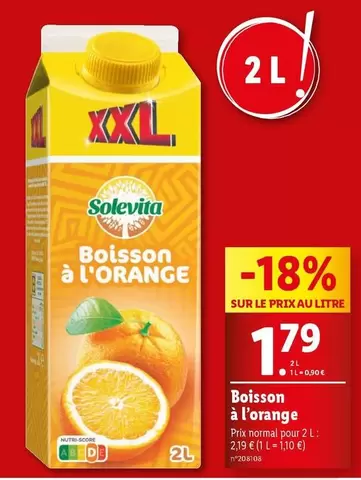 Solevita - Boisson À L'Orange