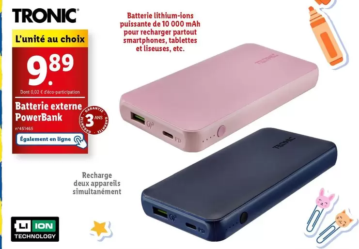 Tronic - Batterie Externe PowerBank